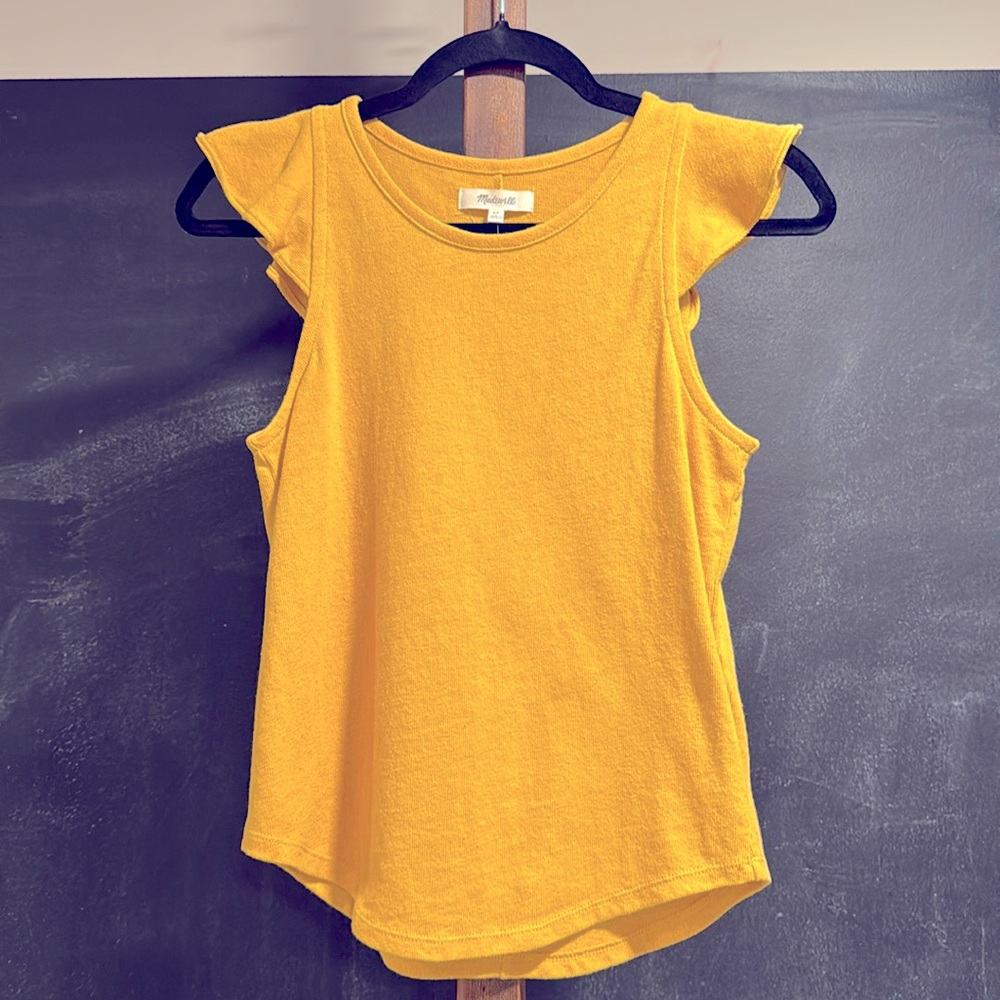 Madewell NWT ruffle top XS